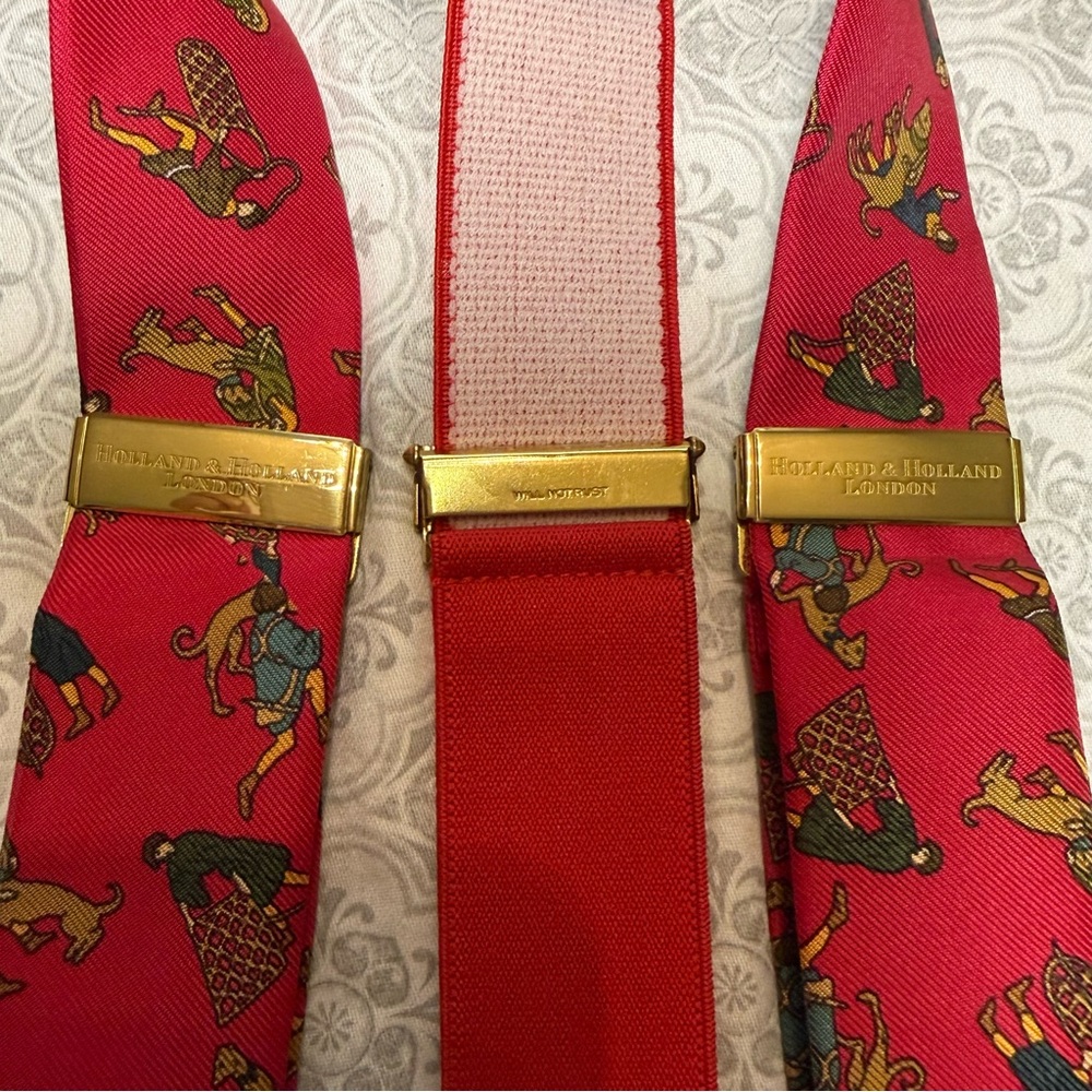 VINTAGE RARE HOLLAND & HOLLAND LONDON SUSPENDERS - Picture 8 of 12